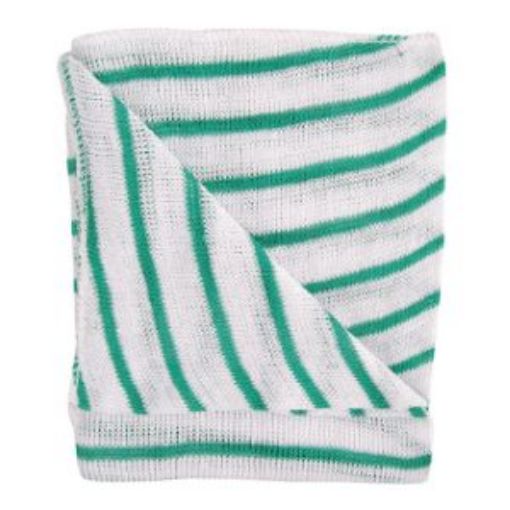 Picture of (10) Knitted Dishcloth 40x30cm - Green Stripe