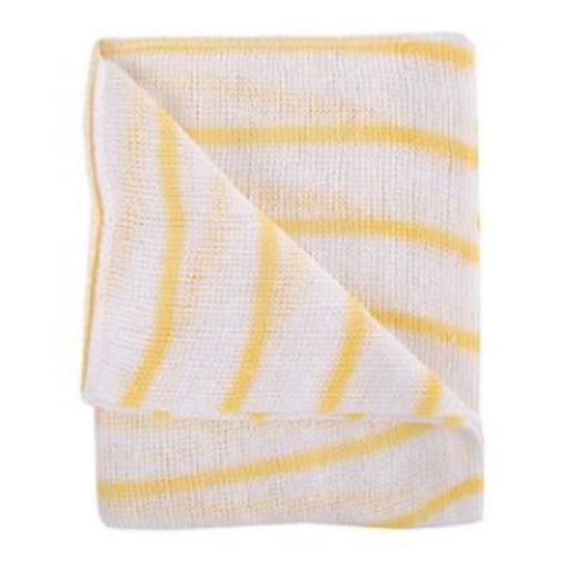 Picture of (10) Knitted Dishcloth 40x30cm - Yellow Stripe 