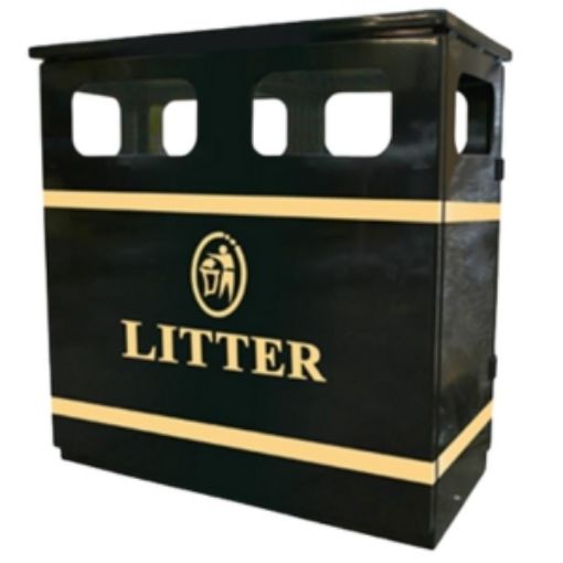 Picture of 220lt Herald Steel Litter Bin (2x110lt) - Flat Lid