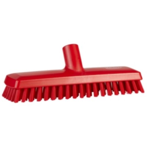 Picture of 27cm/ 11" Vikan Deck Scrub Waterfed Stiff - Red