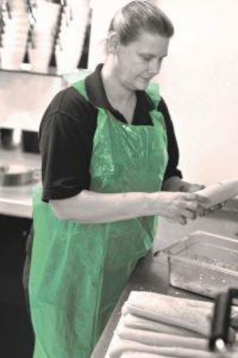 Picture of x100 Disposable Aprons 27x42" Flat Pack - Green