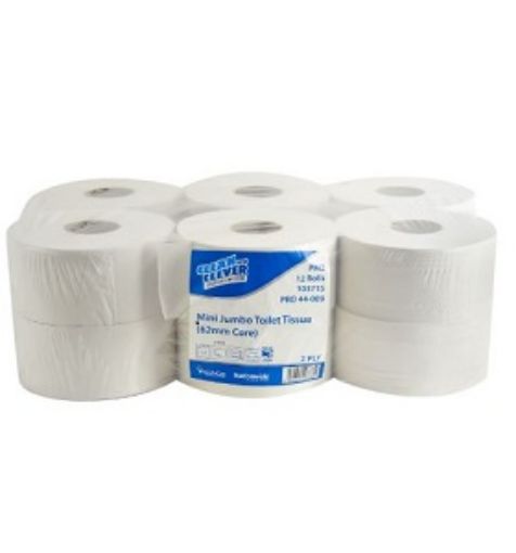 Picture of Clean & Clever PM2 M/Jumbo Toilet Rolls 2ply (2") 12x200m