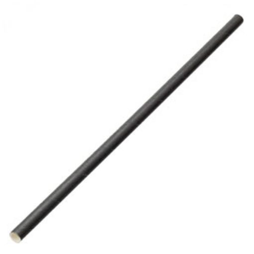 Picture of 20cm/ 8" Paper Straws (6mm bore) - Black