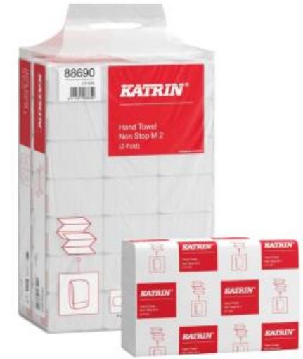 Picture of Katrin Non Stop Medium 2ply Folded Hand Towels x2940 - White 20.3x24cm